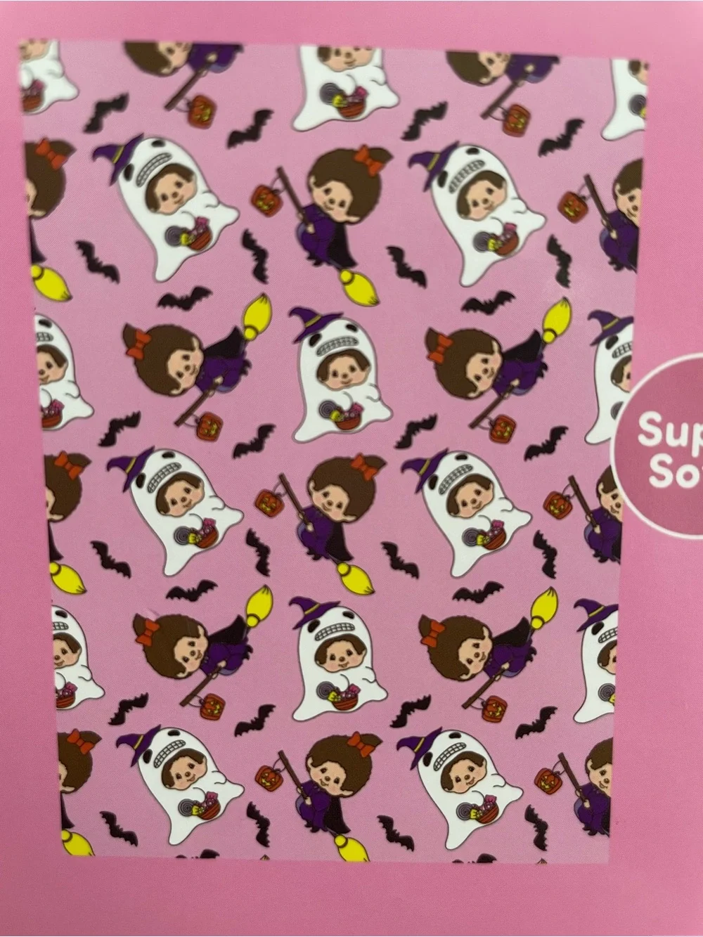 Monchhichi Halloween Pink Soft Plush Throw Blanket Ghost Witch Hat New